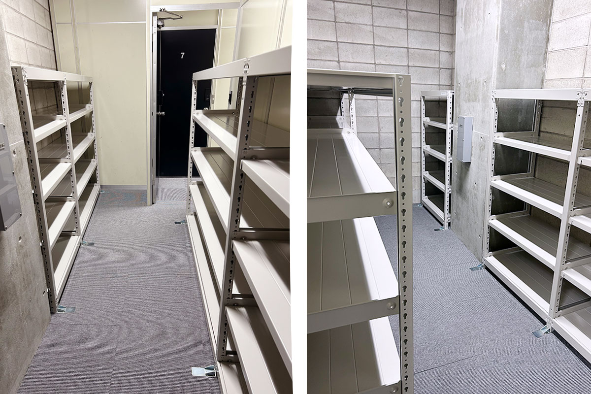 【東京都千代田区】トランクルームを書類保管スペースに活用|スチールラック導入事例