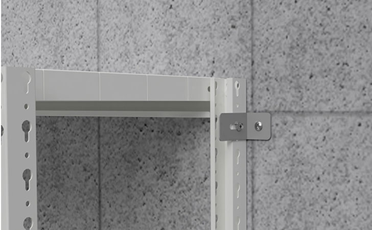 スチールラックの壁固定・床固定金具