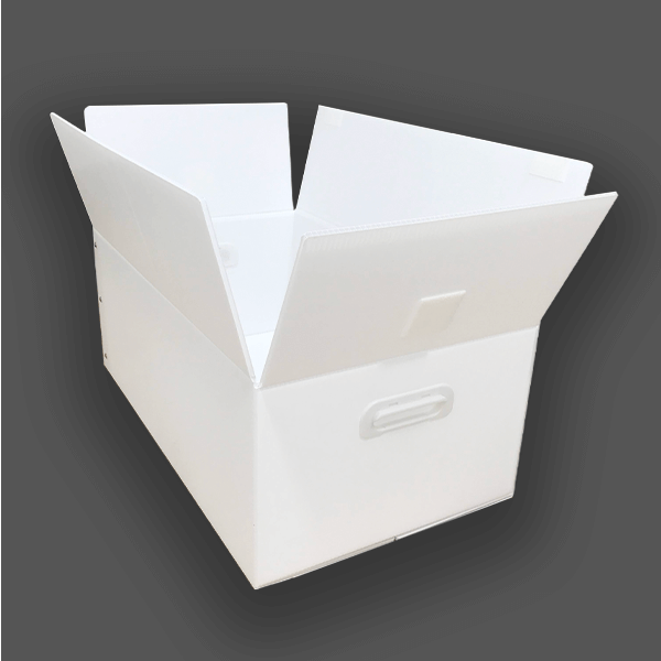 プラダンBOX A式 プラダンケース 420×340×h300 ホワイト 5個セット