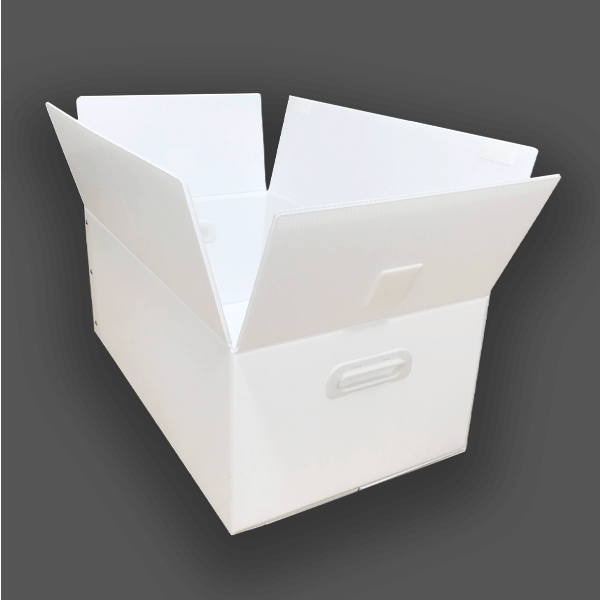 プラダンBOX A式 プラダンケース 570×340×h300 ホワイト 5個セット